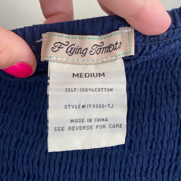 Off shoulder smocked boho embroidered top - Picture 3 of 4